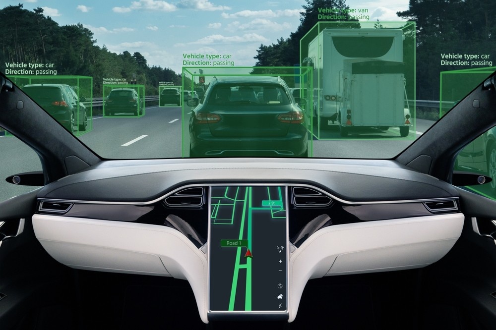 Vehicul autonom circuland pe autostrada