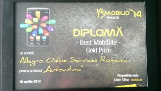 Autovit.ro a câștigat premiul pentru cel mai bun mobisite la ediția 2014 a concursului  ZF Mobilio 2014