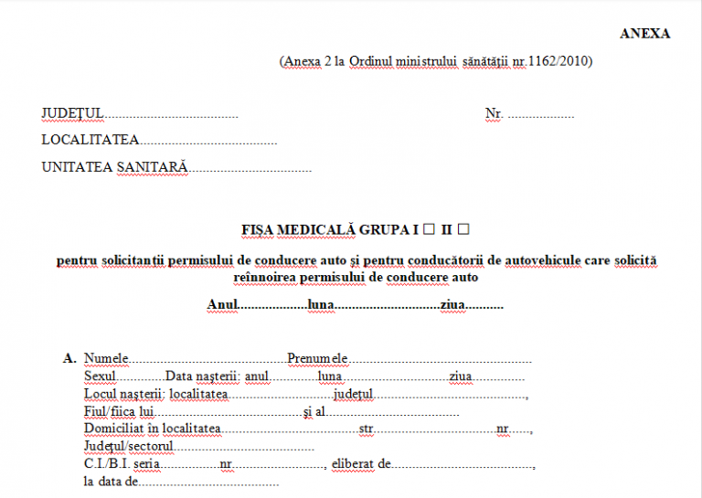 cand este obligatorie fisa medicala